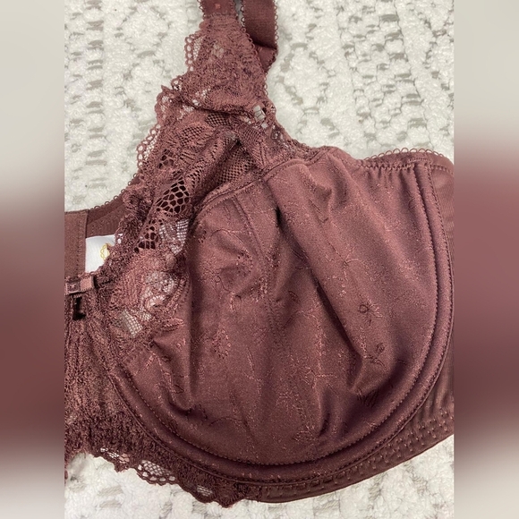 Delimira Bra Womens 42DD Underwire Lace Detail Full Cup Back Hook Underlined - Picture 7 of 13